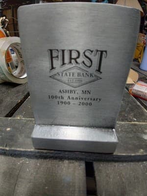 First State Bank Ashby MN 100th Anniversary Metal Building Bank - Box & Plug - Thumbnail 6