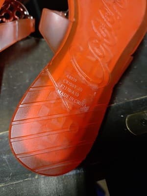 COACH Crissy Orange Jelly Thong Sandals Medallion Logo Women's Size 5B Excellent - Thumbnail 5