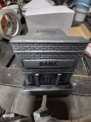 First State Bank Ashby MN 100th Anniversary Metal Building Bank - Box & Plug - Thumbnail 2