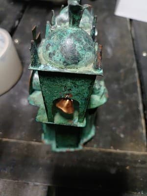 1982 Ayacucho Church & Bells Made In Peru Art Hand Made Soldered Bronze & Copper - Thumbnail 4