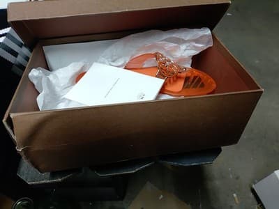 COACH Crissy Orange Jelly Thong Sandals Medallion Logo Women's Size 5B Excellent - Thumbnail 9