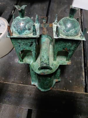 1982 Ayacucho Church & Bells Made In Peru Art Hand Made Soldered Bronze & Copper - Thumbnail 3