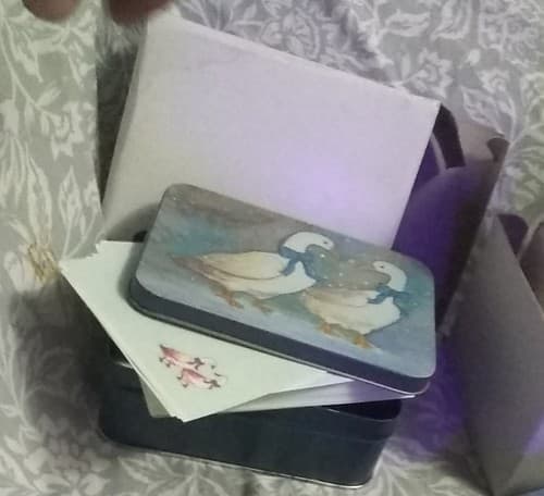 4 Different Vintage 2 Snow Geese Wearing A Blue Tie: /Mailbox /Cards /Notepad... - Thumbnail 4