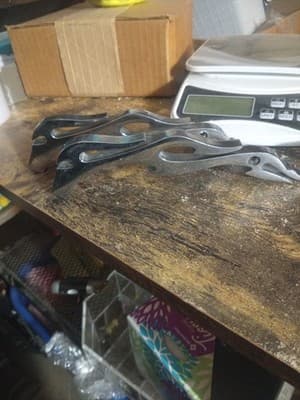 '99 Harley Davidson Touring Road King Chrome Flame Mirror Stems Set No Hardware - Image 1