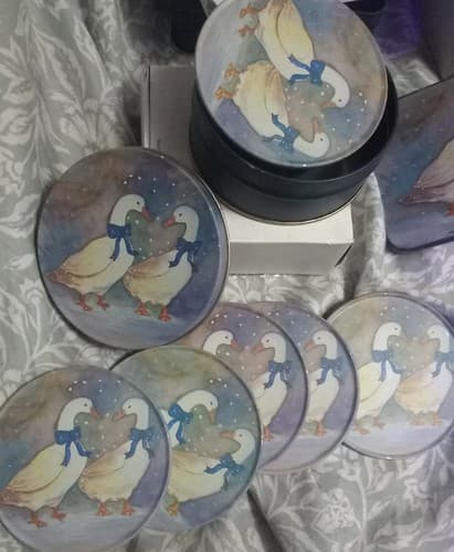 4 Different Vintage 2 Snow Geese Wearing A Blue Tie: /Mailbox /Cards /Notepad... - Thumbnail 2