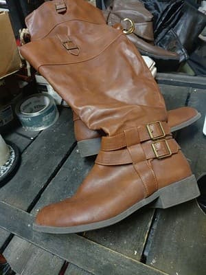 American Eagle Maisie Brown Cognac Riding Boots Women's Size 9W Wide Calf Buckle - Thumbnail 2
