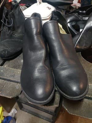 Universal Thread Nora V-Cut Ankle Booties Black Faux Leather Size 10 Slip On - Image 1