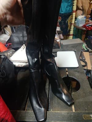 Lauren Ralph Lauren VAL Black Knee High Dress Boots Womens Size 9M Side Zip - Thumbnail 8