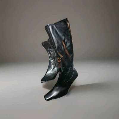 Lauren Ralph Lauren VAL Black Knee High Dress Boots Womens Size 9M Side Zip - Image 1