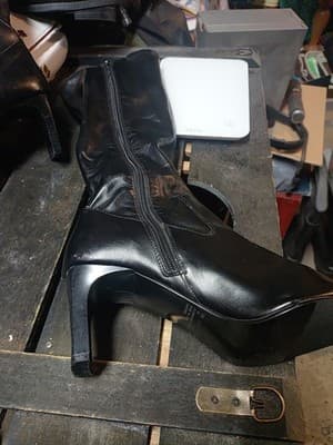 Lauren Ralph Lauren VAL Black Knee High Dress Boots Womens Size 9M Side Zip - Thumbnail 4