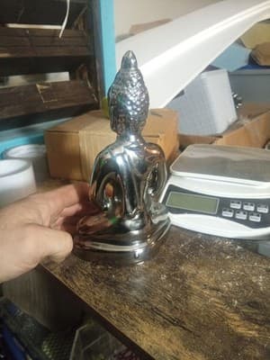 Silver Praying Or Meditating Buda - Thumbnail 2