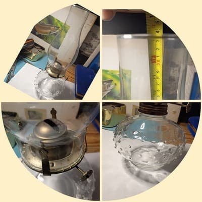 Vintage Lamp Light Farms Clear Hobnail Glass Oil Lamp #13 Base with Chimney 13" - Image 1