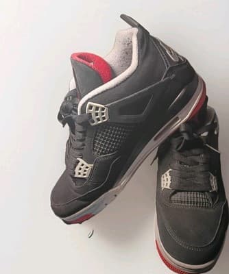 🔥 2019 Nike Air Jordan 4 IV Retro BRED Black Red 308497-060 Size 9.5 Nike Air - Thumbnail 4