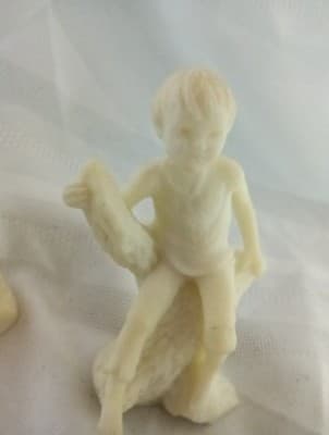 Boy On Limb Figurine By Francis Taylor Williams White Crushed Glass - Image 1