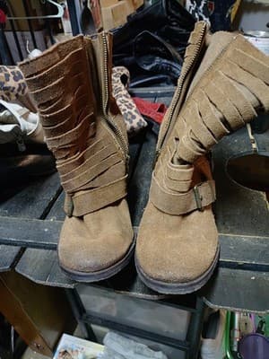 Naughty Monkey Boots Womens 11 Brown Suede Leather Ankle Boot High Heel - Image 1