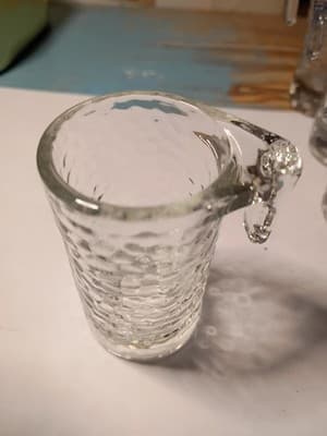 Vintage MCM Clear Glass Shot Mugs Set of 4 Textured Tree Bark Whiskey Tasters - Thumbnail 3