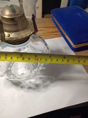 Vintage Lamp Light Farms Clear Hobnail Glass Oil Lamp #13 Base with Chimney 13" - Thumbnail 8