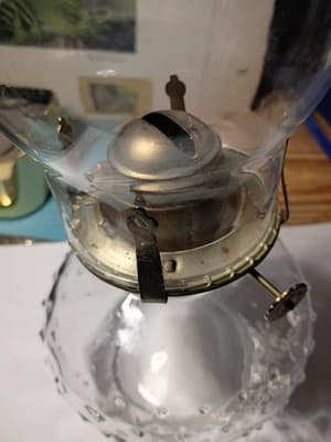 Vintage Lamp Light Farms Clear Hobnail Glass Oil Lamp #13 Base with Chimney 13" - Thumbnail 3