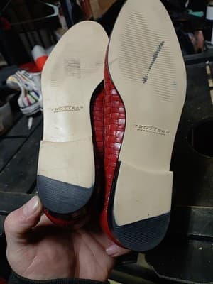 Trotters Liz Woven Red Leather Slip-On Loafers~Women's 8 SS/Extra Narrow - Thumbnail 6