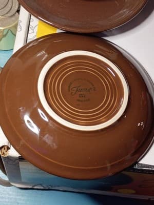 Vintage Fiesta Chocolate Brown Coffee Tea Cups & Saucers Set of 4 HLC USA 2008 - Thumbnail 9