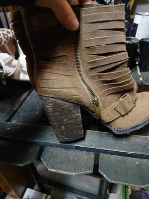 Naughty Monkey Boots Womens 11 Brown Suede Leather Ankle Boot High Heel - Thumbnail 4