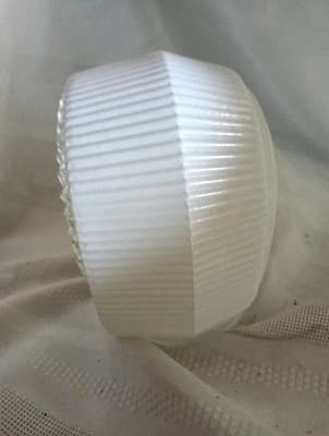 Vtg White Frosted Clear Glass Light Fixture Shade Globe Cover Art Deco Retro - Thumbnail 3