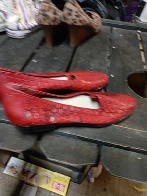 Trotters Liz Woven Red Leather Slip-On Loafers~Women's 8 SS/Extra Narrow - Thumbnail 3