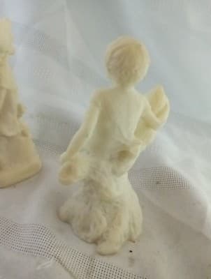 Boy On Limb Figurine By Francis Taylor Williams White Crushed Glass - Thumbnail 2