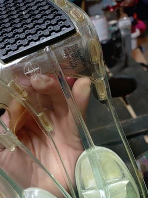 Vintage Y2K Clear Jelly Slide Sandals - Size 10 - Silver Floral Footbed - Thumbnail 5