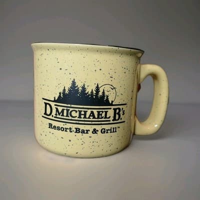 M-Ware Gold Coffee MugD. Michael B's Resort Ba Stoneware Heavy Diner Style... - Image 1