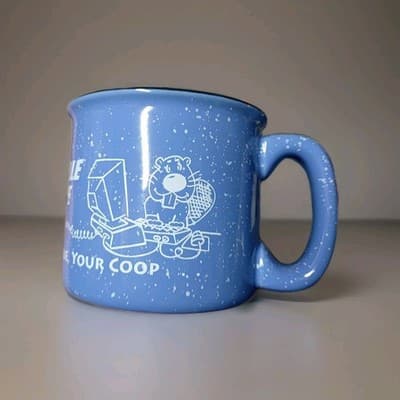 M-Ware Blue Coffee Mug Rural Gardonville Telephone Stoneware Heavy Dine Style... - Thumbnail 3