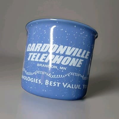 M-Ware Blue Coffee Mug Rural Gardonville Telephone Stoneware Heavy Dine Style... - Thumbnail 2
