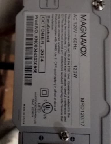 Magnavox MRD120/17 Surround Sound Receiver/DVD Player - Thumbnail 7