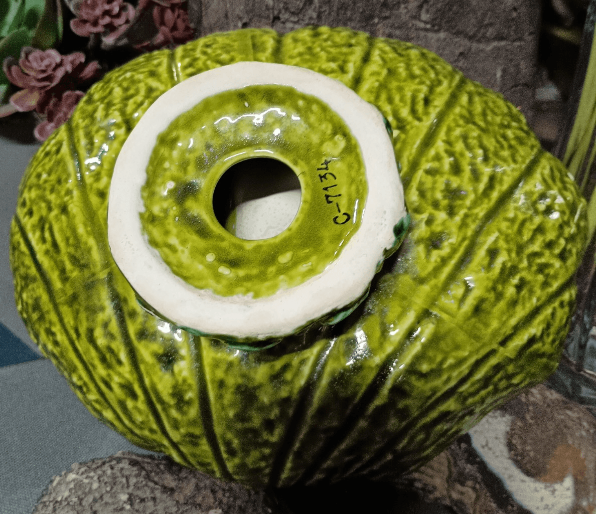 Vintage MCM Ceramic Scallop Planter/Dish. § - Thumbnail 3