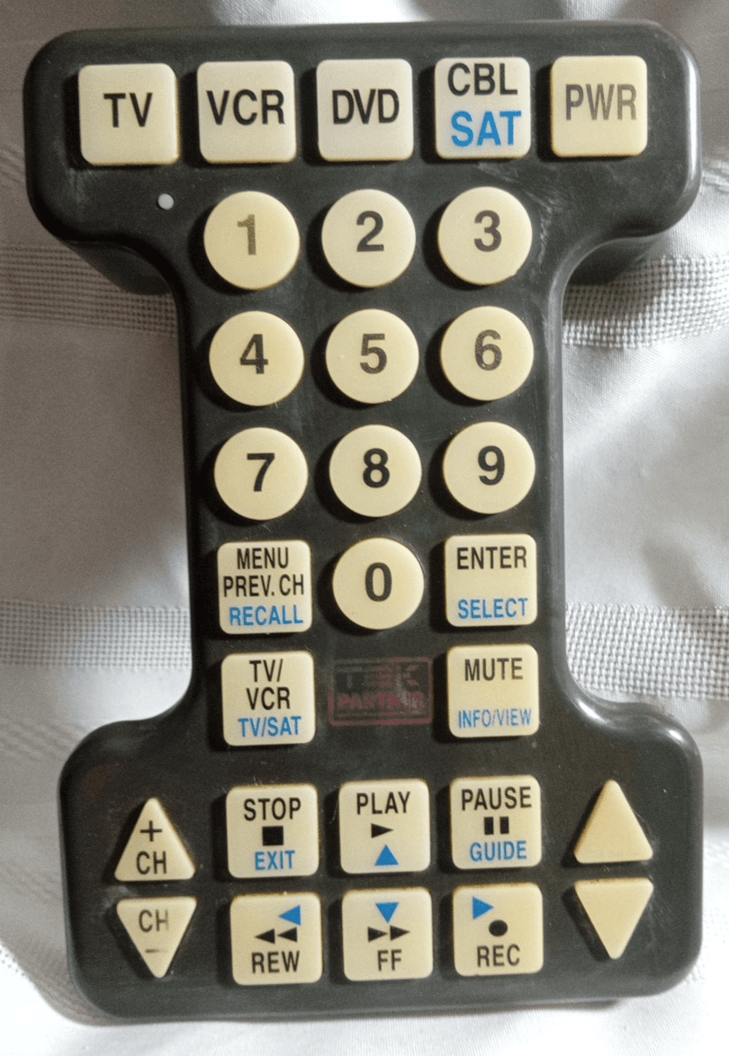 TEK Partner Remote BW-0561-RD Universal Control Big Buttons Lights Up Works - Image 1