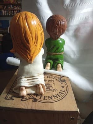 Vintage Praying Boy Girl Star Pair 60’s 70’s Kitsch - Thumbnail 5