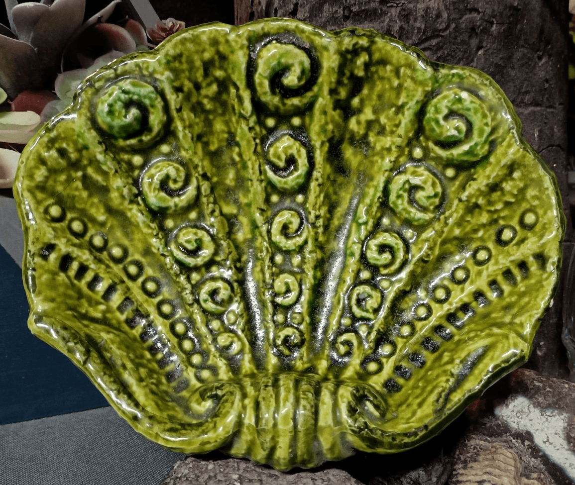 Vintage MCM Ceramic Scallop Planter/Dish. § - Thumbnail 2