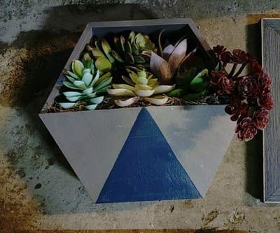 Lot Of 5 Decorative Wall Pieces:\2 Planter/Plants / Lg & Am Picture Frames /Sign - Thumbnail 4