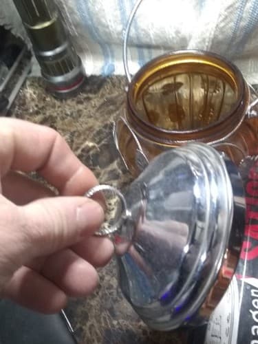 Vintage Cookie & Candy Biscuit Jar Musical Wind-Up Cyan Amber Glass Silver Vine - Thumbnail 7