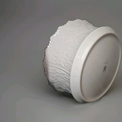 Vintage Lenox Woodland Centerpiece Bowl Ivory Porcelain Scalloped Acanthus 9.25" - Thumbnail 6