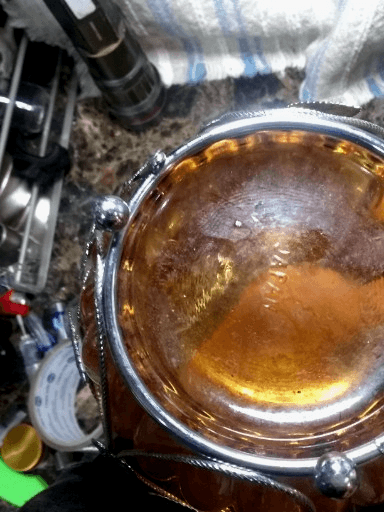 Vintage Cookie & Candy Biscuit Jar Musical Wind-Up Cyan Amber Glass Silver Vine - Thumbnail 2