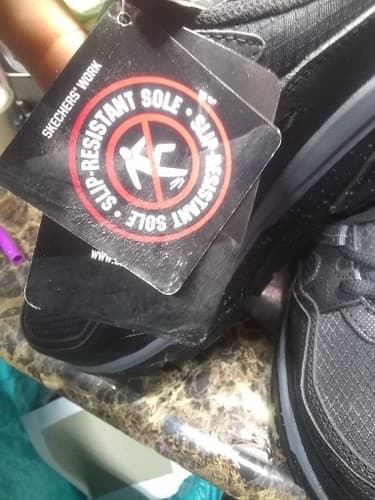 SKECHERS WORK Men's Work D'Lux Journey Carbon NanoToe Work Shoe Black/Grey 9 New - Thumbnail 4