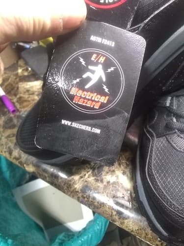 SKECHERS WORK Men's Work D'Lux Journey Carbon NanoToe Work Shoe Black/Grey 9 New - Thumbnail 5