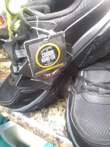 SKECHERS WORK Men's Work D'Lux Journey Carbon NanoToe Work Shoe Black/Grey 9 New - Thumbnail 3