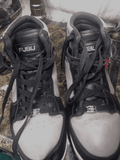 Fubu Size 11 Men's Athlete Shoes. Lightly Worn Black/Grey - Image 1
