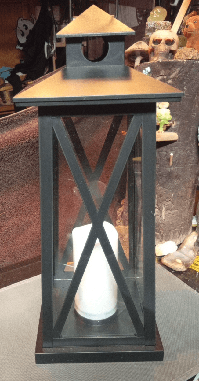 Black LED X-Frame Lantern 19" - Image 1