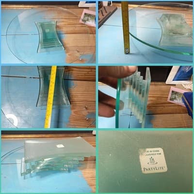 Rare PartyLite One-Piece Stairway Glass Centerpiece - Solid Fused 12" Tray P7326 - Image 1