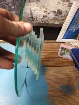 Rare PartyLite One-Piece Stairway Glass Centerpiece - Solid Fused 12" Tray P7326 - Thumbnail 5