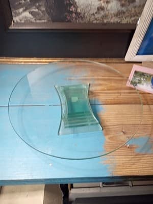 Rare PartyLite One-Piece Stairway Glass Centerpiece - Solid Fused 12" Tray P7326 - Thumbnail 2