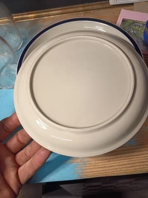 Set of 5 Blue & White Mandala Medallion Stoneware Dinner Plates 10.5" Boho - Thumbnail 2